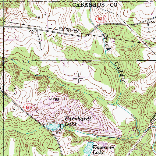 Topographic Map of Coddle Creek (historical), NC