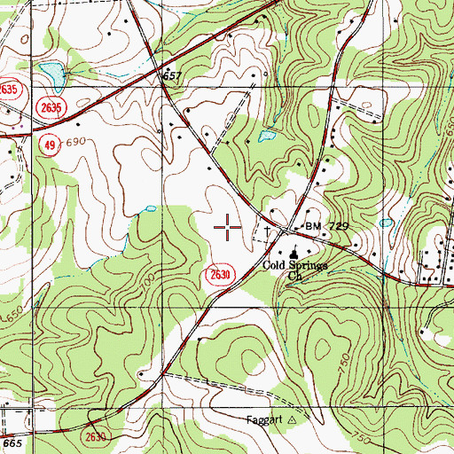 Topographic Map of Concord Airport (historical), NC