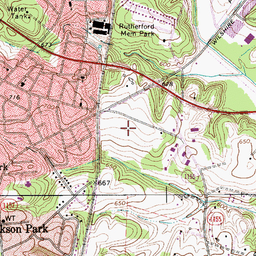 Topographic Map of Concord Business Park, NC