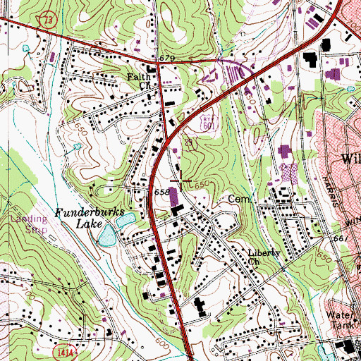 Topographic Map of Concord Plaza Shopping Center, NC