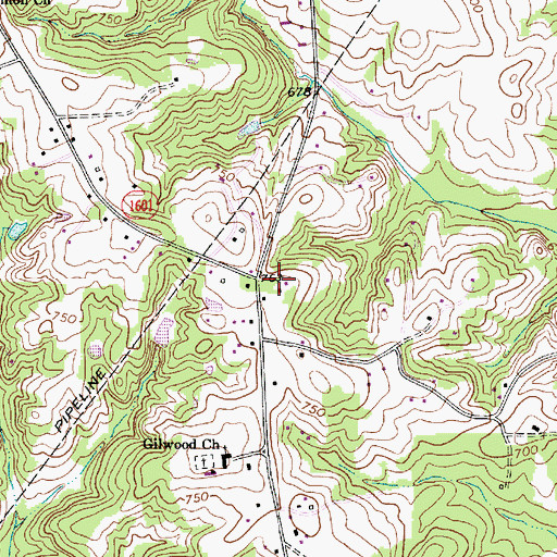 Topographic Map of Deweese, NC