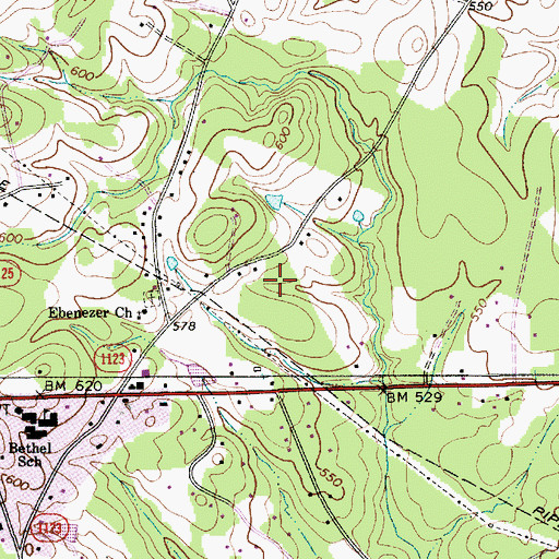 Topographic Map of Ebenezer School, NC