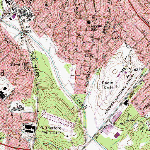 Topographic Map of Echo Park, NC
