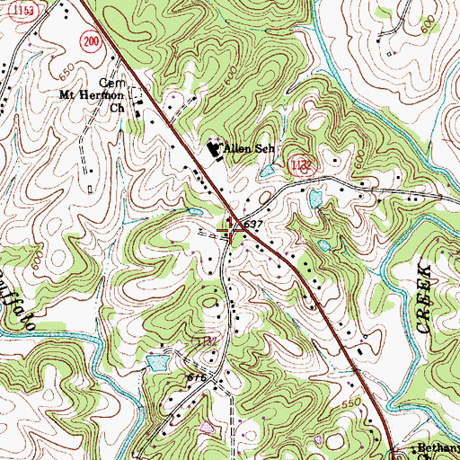 Topographic Map of Faggarts Crossroads, NC