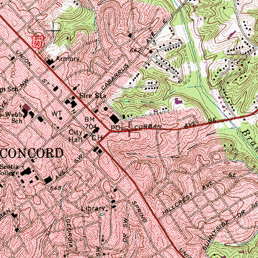 Topographic Map of Harris School, NC
