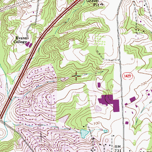 Topographic Map of International Business Park, NC