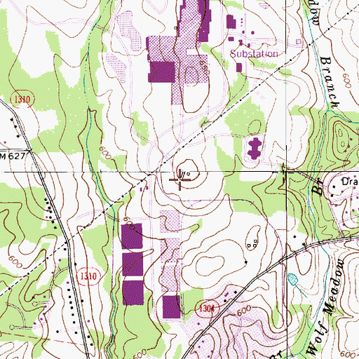 Topographic Map of Pitts Mission Church, NC