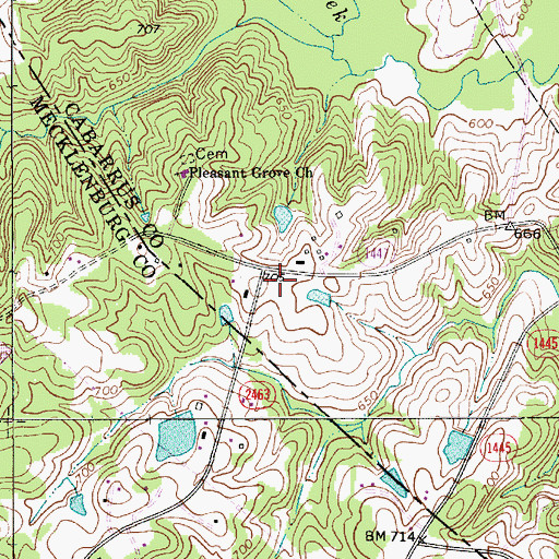 Topographic Map of Pleasant Grove School (historical), NC