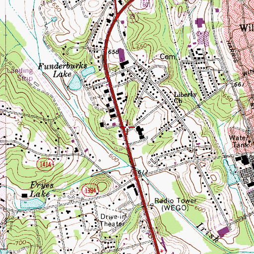 Topographic Map of Shankletown School, NC