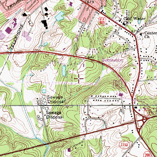 Topographic Map of Sossamon Industrial Park, NC