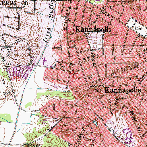Topographic Map of West Brook, NC