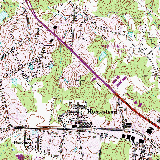 Topographic Map of American Legion Golf Course, NC