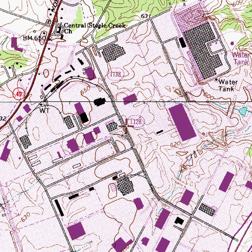 Topographic Map of Arrowood Southern, NC
