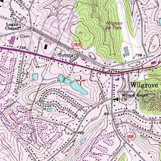 Topographic Map of Azusa Grotto Lake, NC
