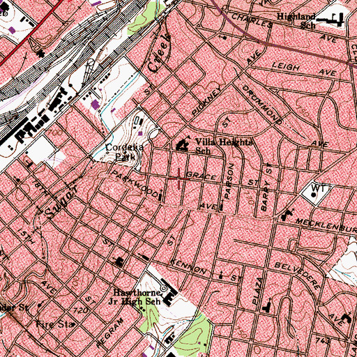 Topographic Map of Belmont, NC