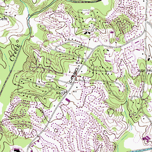 Topographic Map of Carmel, NC