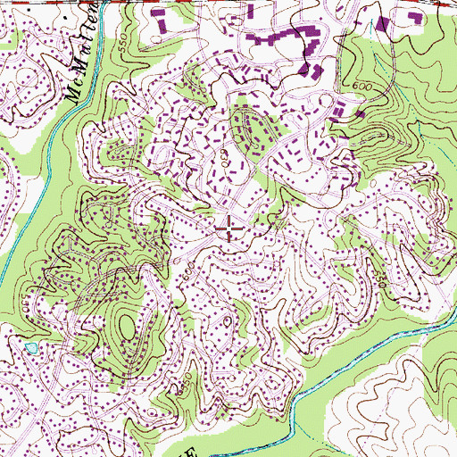 Topographic Map of Carmel Commons, NC