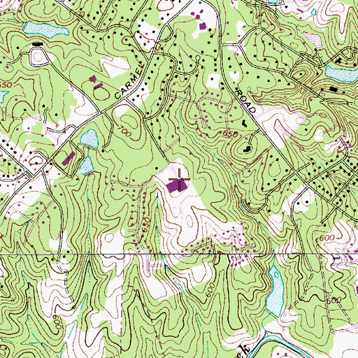 Topographic Map of Carmel Middle School, NC