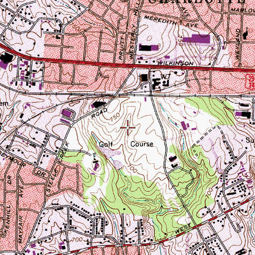 Topographic Map of Carolina Golf Course, NC
