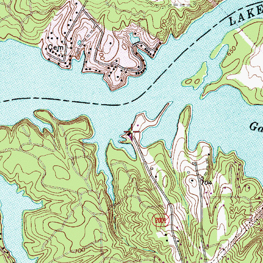 Topographic Map of Charlotte Water Works, NC