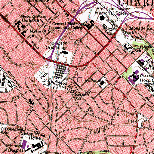 Topographic Map of Cherry, NC