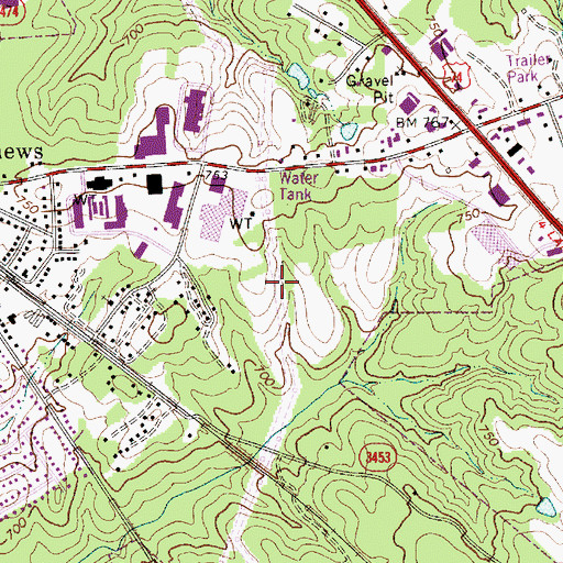 Topographic Map of Club View Acres, NC