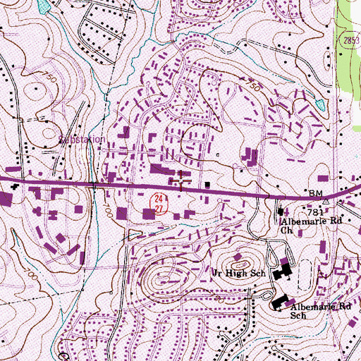 Topographic Map of The Colonade, NC