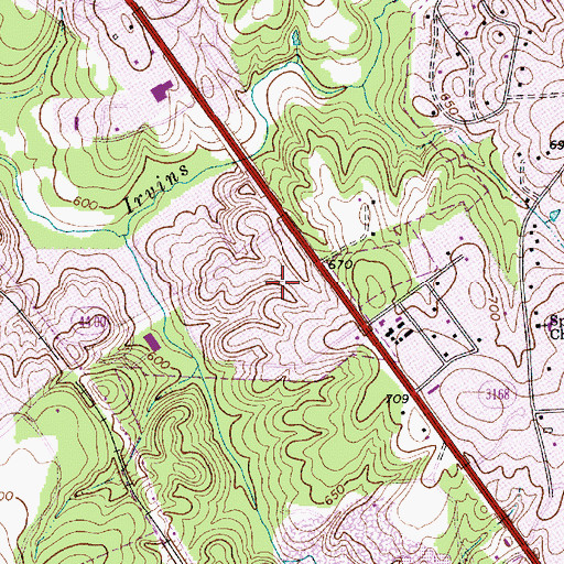 Topographic Map of Crown Point Plaza, NC