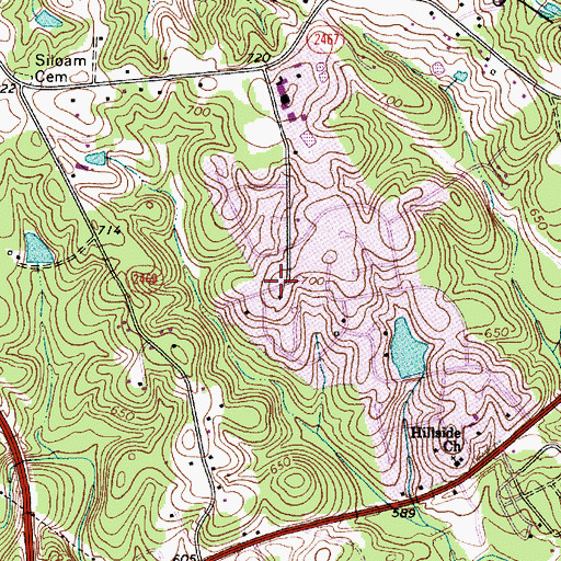 Topographic Map of Eastfield (historical), NC