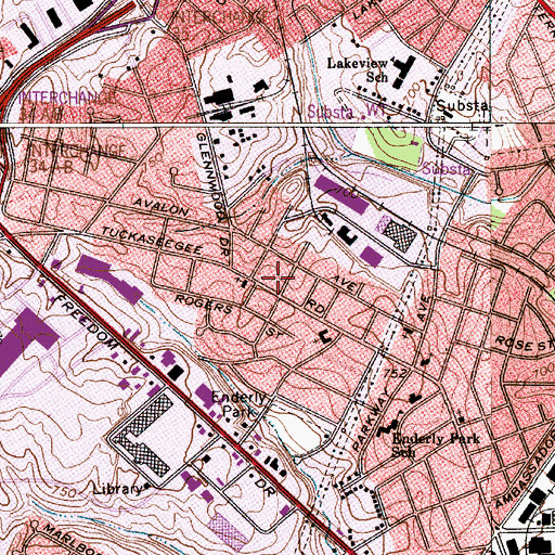 Topographic Map of Enderly Park, NC