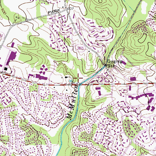 Topographic Map of Falcon Bridge, NC