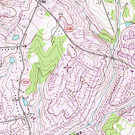 Topographic Map of Farmwood, NC