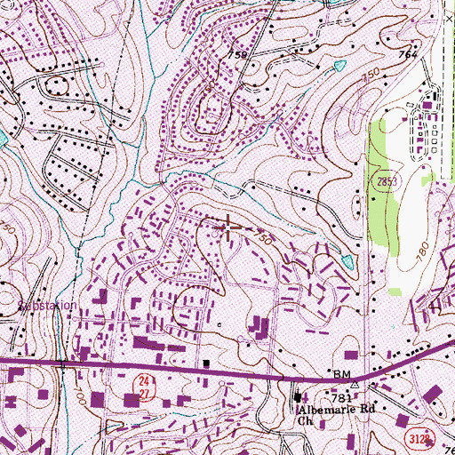Topographic Map of Four Seasons, NC