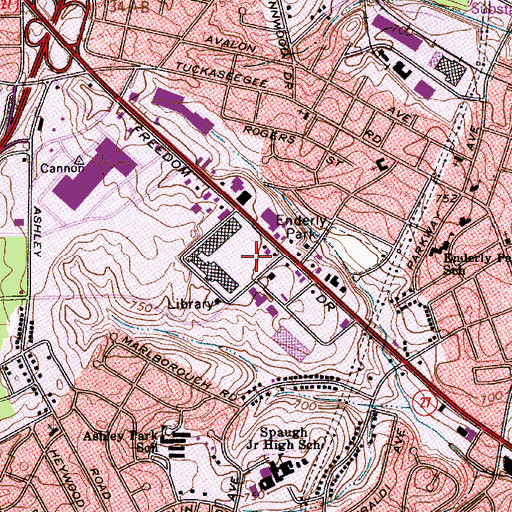 Topographic Map of Freedom Village, NC
