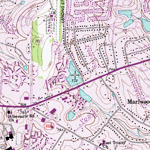 Topographic Map of Guymanton Lake, NC