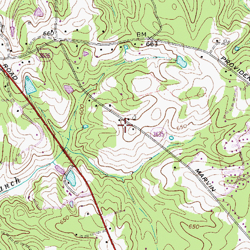 Topographic Map of Harrison (historical), NC