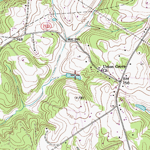 Topographic Map of Hasting Lake, NC