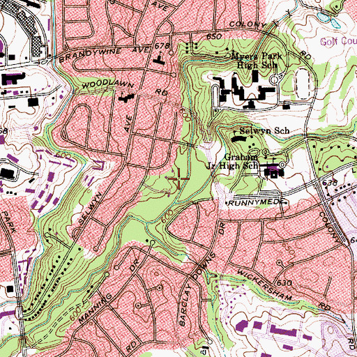 Topographic Map of Hebron (historical), NC