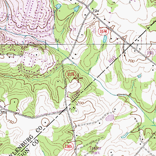 Topographic Map of Hoods (historical), NC
