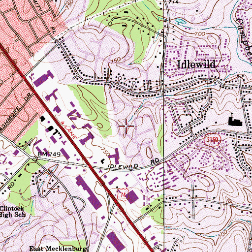 Topographic Map of Independence Promenade, NC