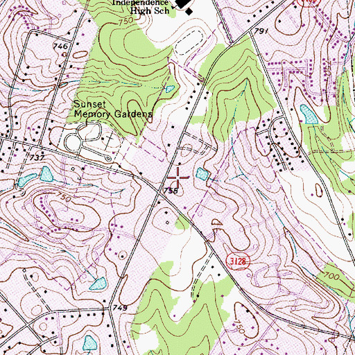 Topographic Map of Lawyers Square Shopping Center, NC