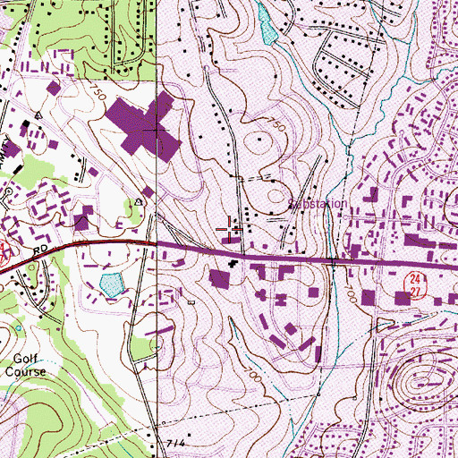 Topographic Map of Loehmanns Plaza, NC