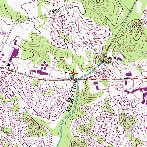 Topographic Map of McMullen Creek Market, NC