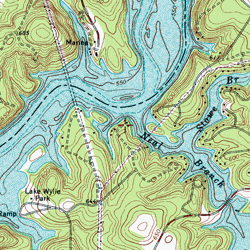 Topographic Map of Mecklenburg County Park, NC