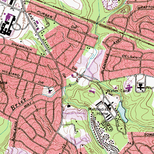 Topographic Map of Methodist Home Park, NC