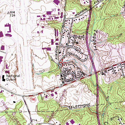 Topographic Map of Morris Field (historical), NC