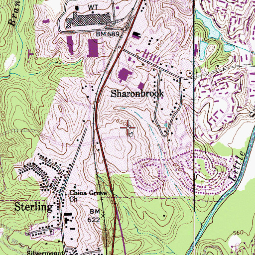 Topographic Map of Morrows (historical), NC