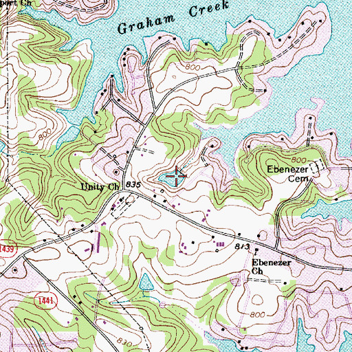 Topographic Map of Nixon Lake, NC