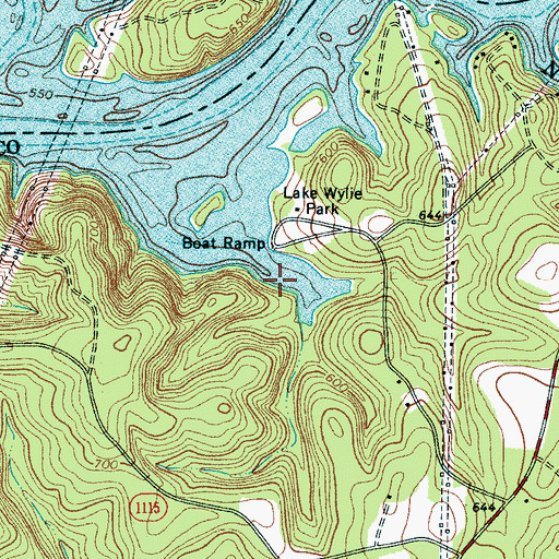 Topographic Map of North Carolina State Wildlife Landing, NC