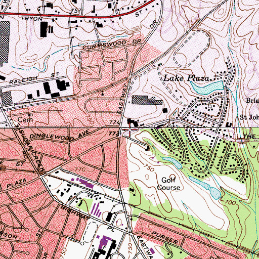 Topographic Map of North East Plaza, NC